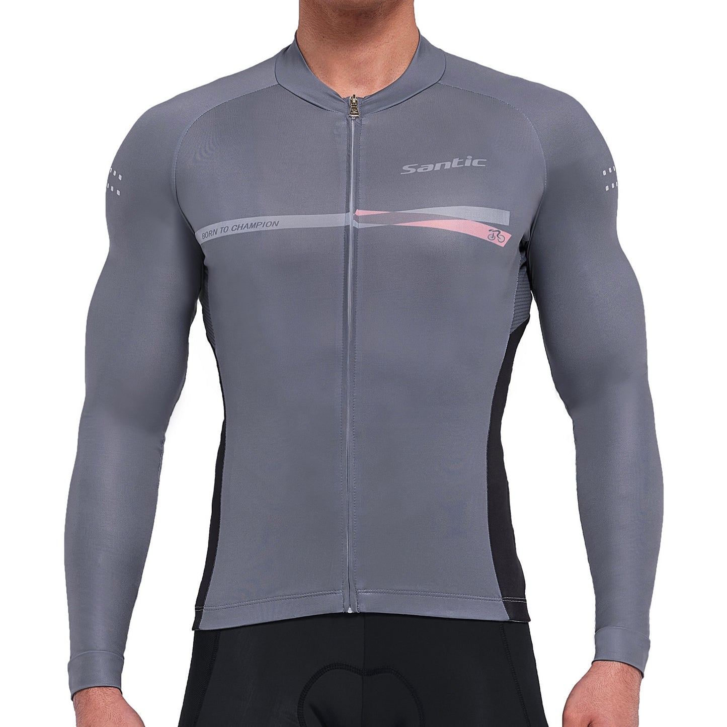 Santic Avalo Gray Men’s Cycling Jersey Long Sleeve