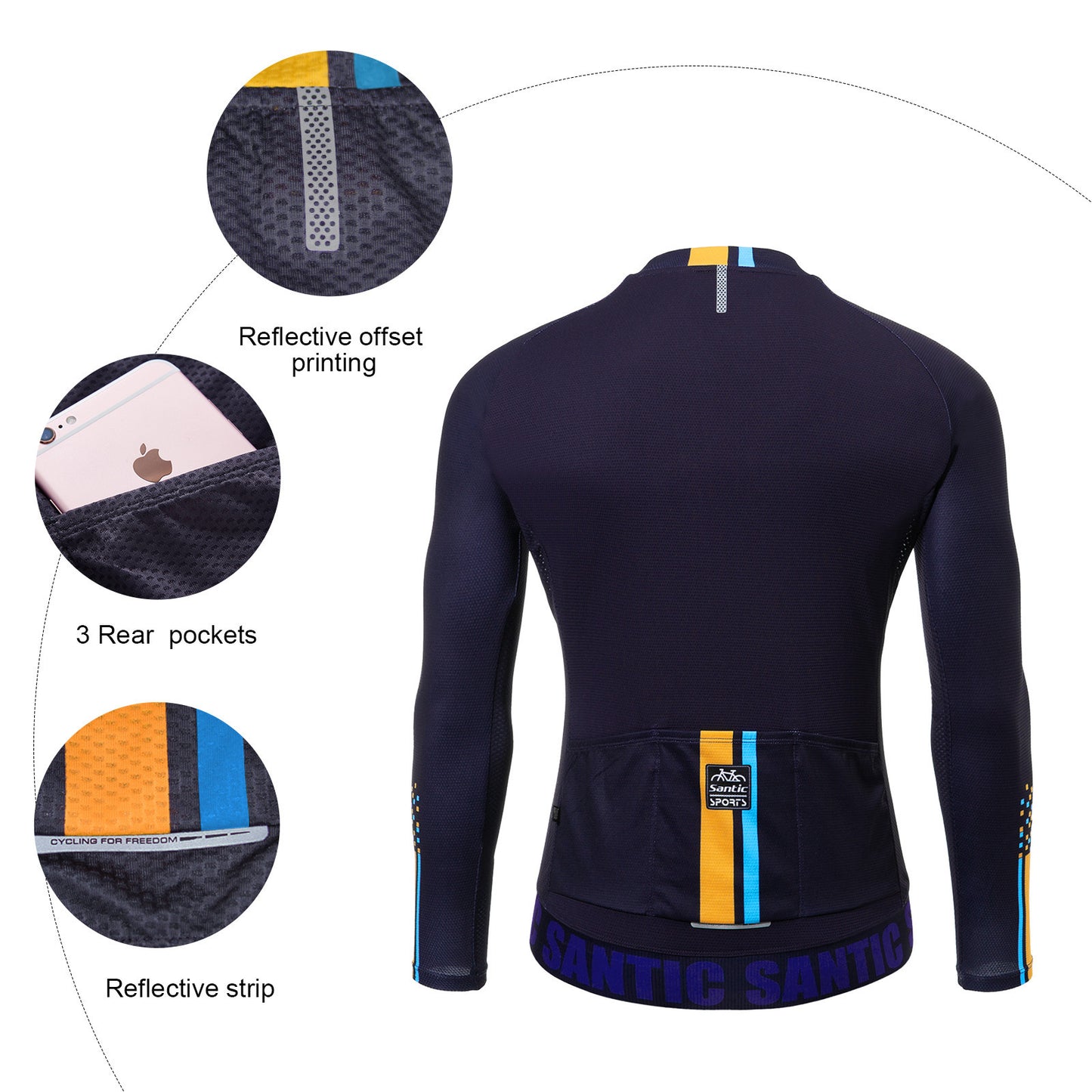 Santic Karen Navy Men Cycling Jersey Long Sleeve