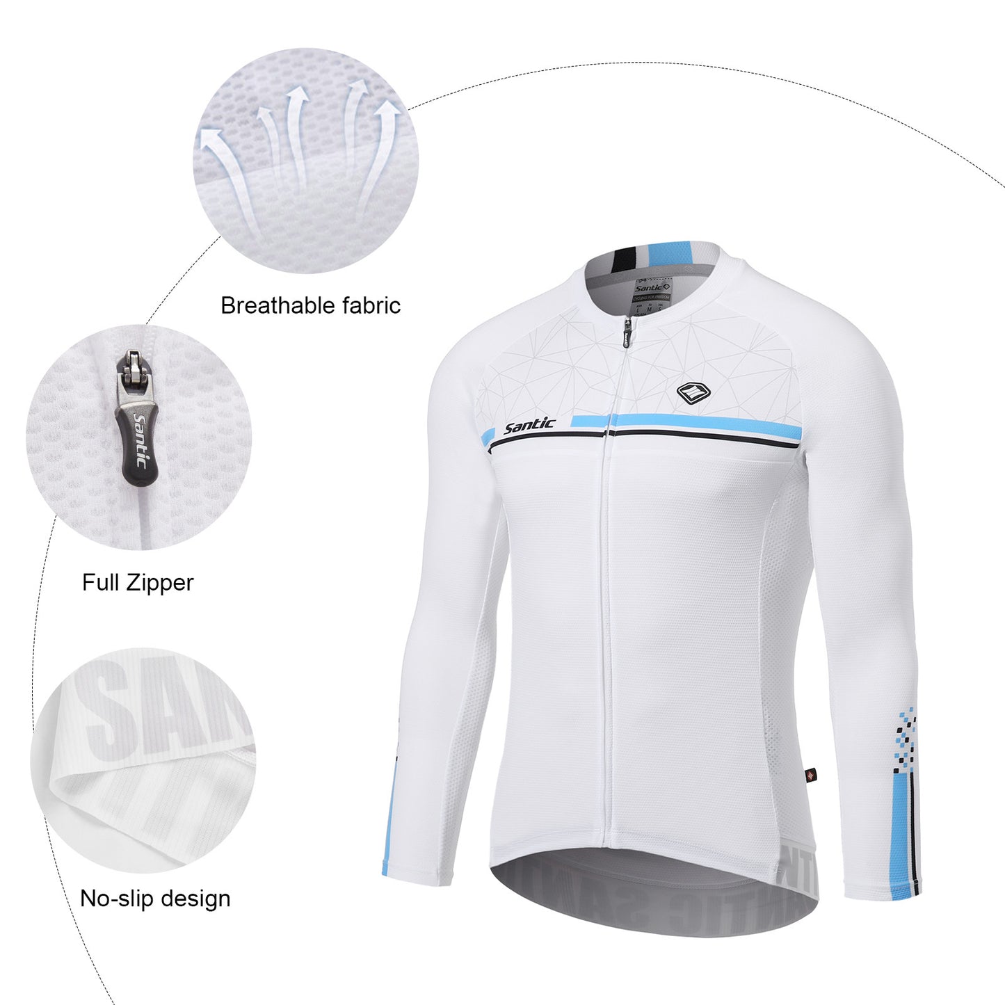 Santic Karen White Cycling Jersey & Dreamland Grey Pants Outfit