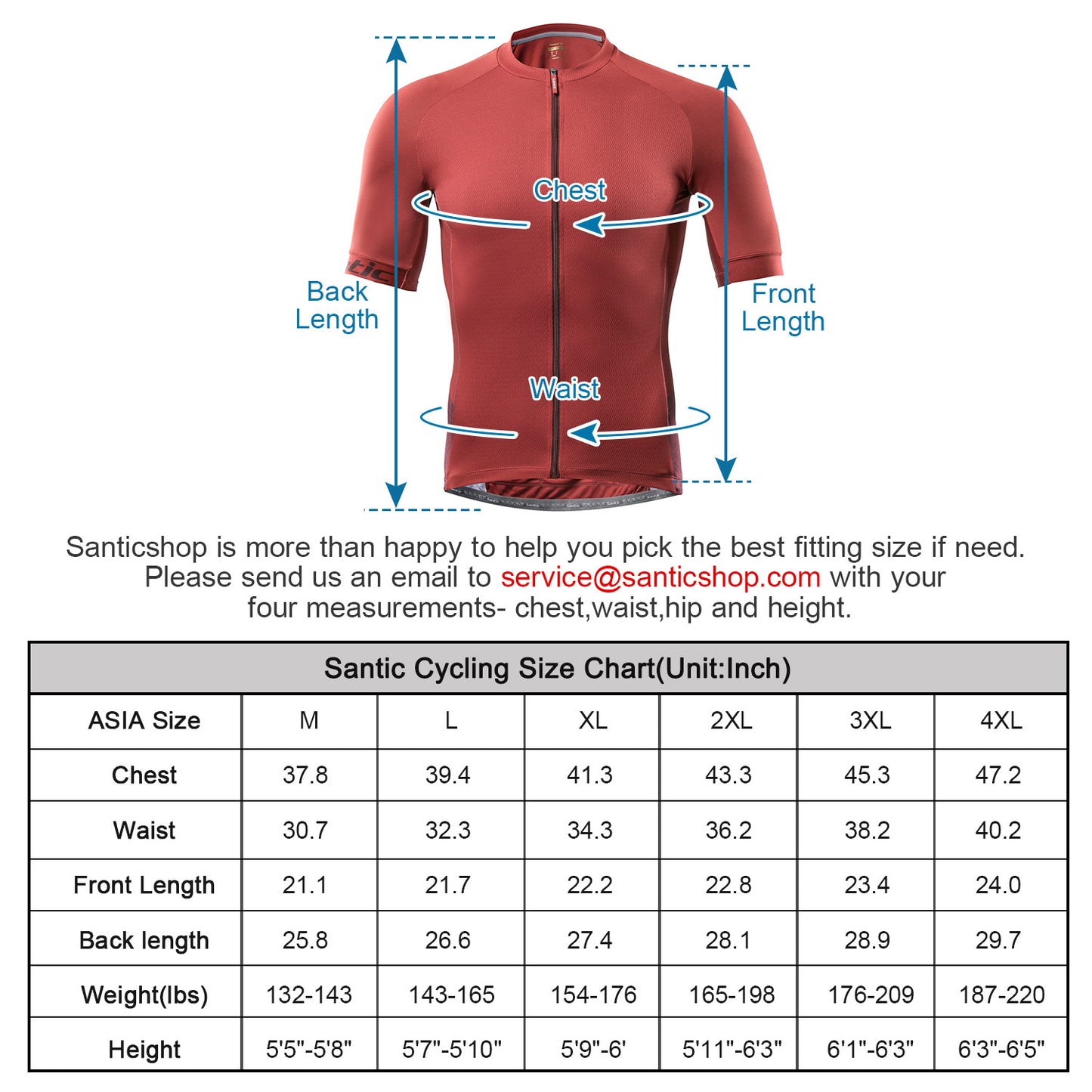 Santic Yorkson Red Men Cycling Jersey Short Sleeve