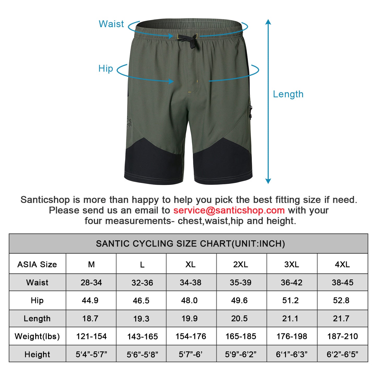 Santic Hebre DeepGreen Men Cycling MTB Shorts