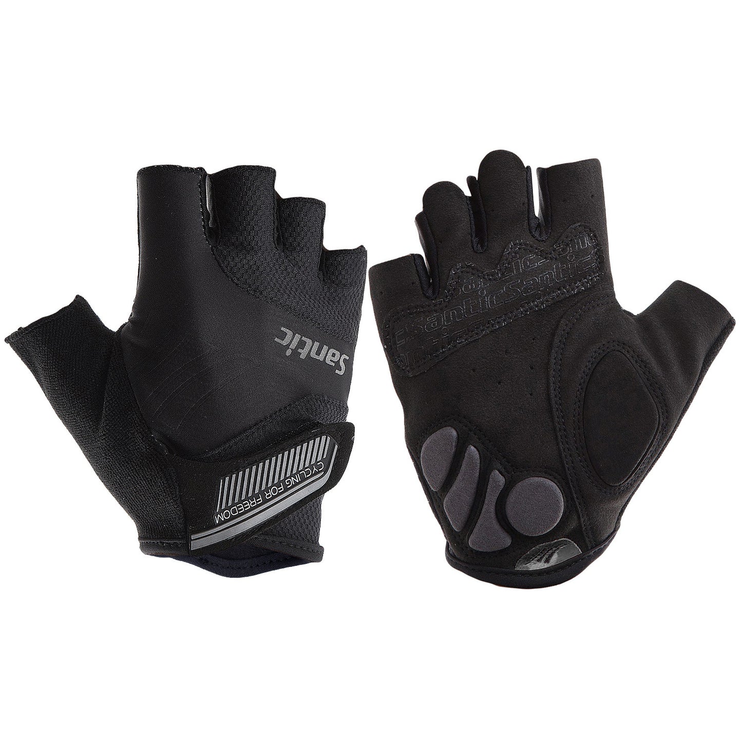 Santic Java Men Cycling Gloves Half Finger – Black