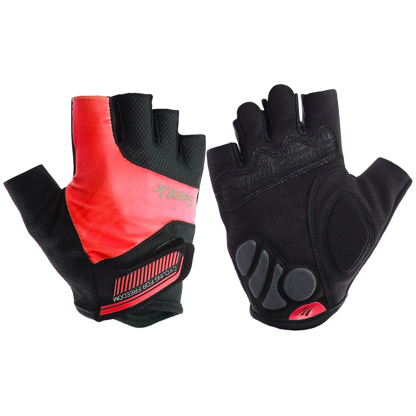 Santic Java Men Cycling Gloves Half Finger – Red