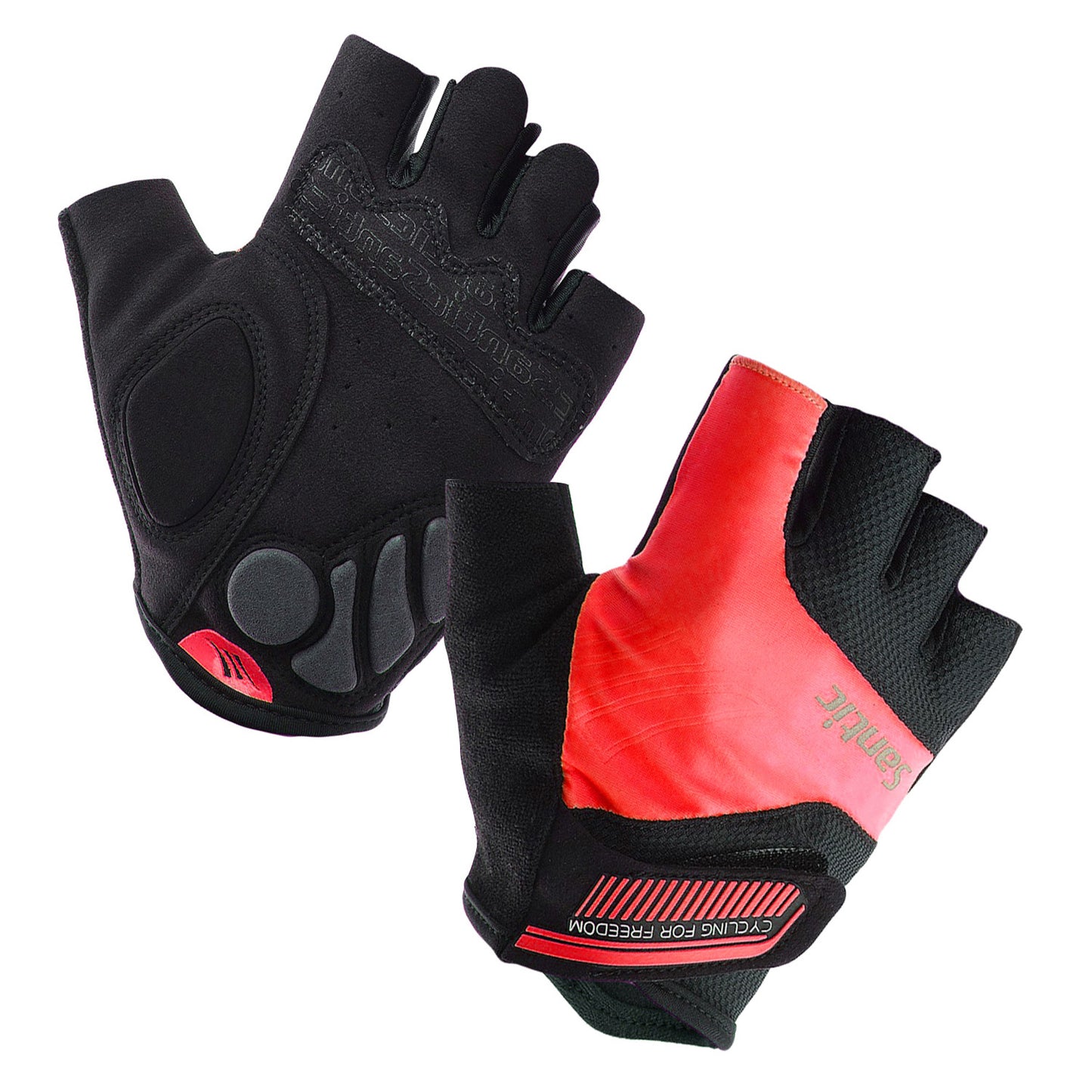 Santic Java Men Cycling Gloves Half Finger – Red